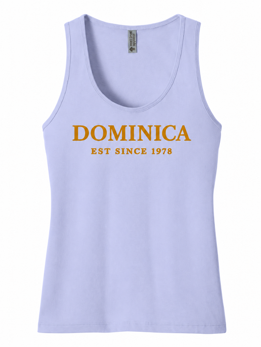 Dominica EST Since 1978 Tank Top — Women's Cotton Island Pride Top