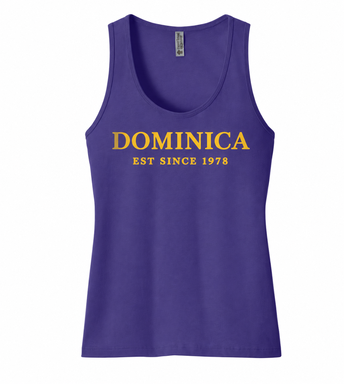 Dominica EST Since 1978 Tank Top — Women's Cotton Island Pride Top