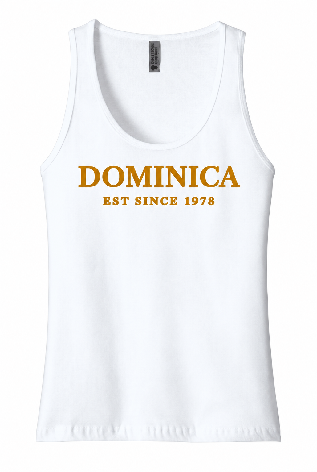 Dominica EST Since 1978 Tank Top — Women's Cotton Island Pride Top