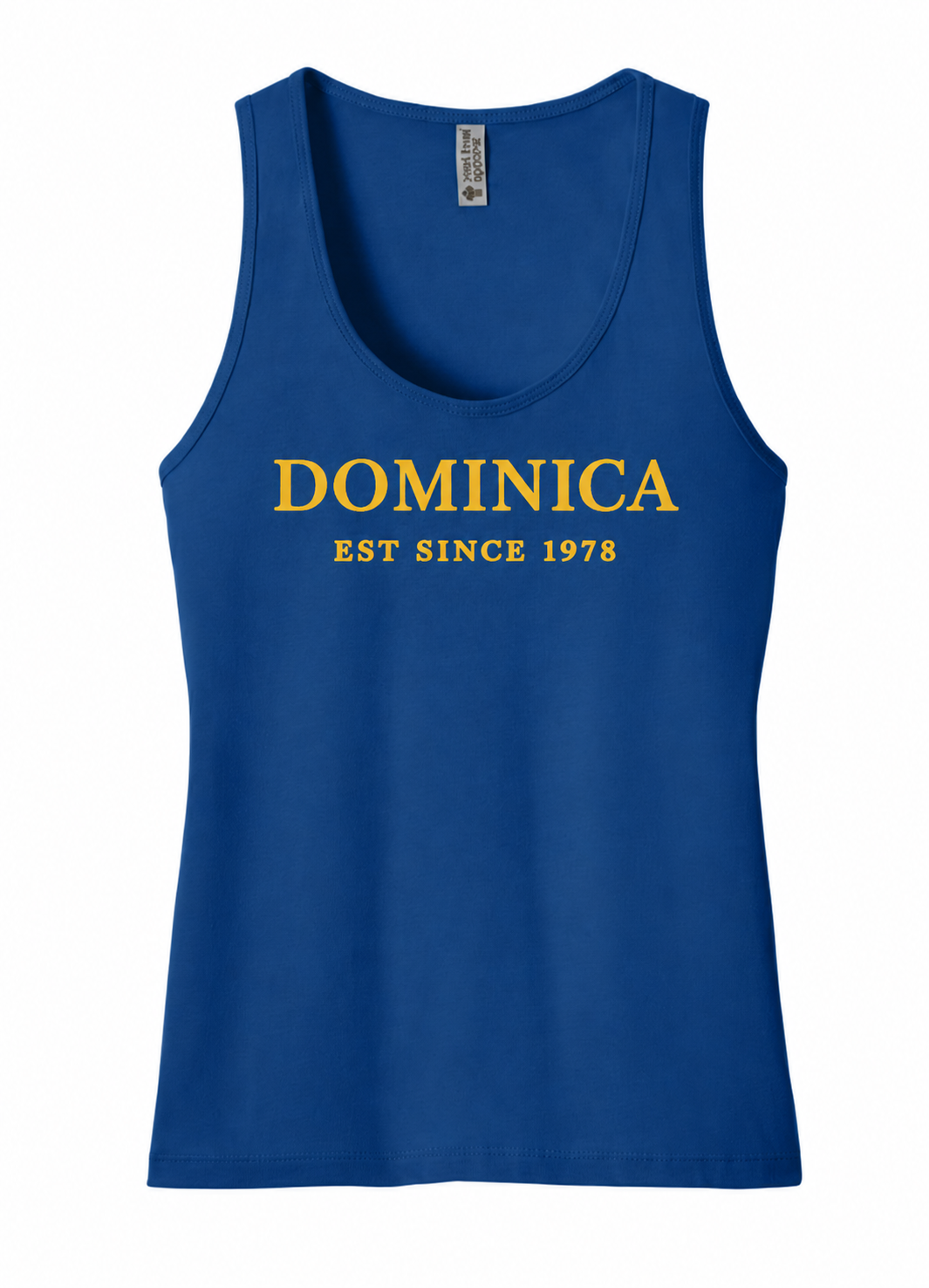 Dominica EST Since 1978 Tank Top — Women's Cotton Island Pride Top