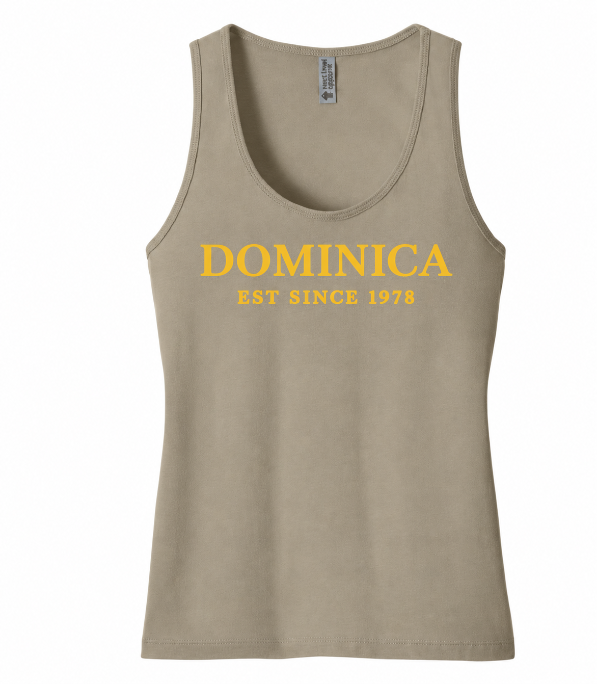 Dominica EST Since 1978 Tank Top — Women's Cotton Island Pride Top