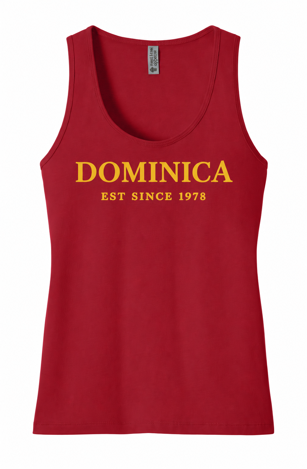 Dominica EST Since 1978 Tank Top — Women's Cotton Island Pride Top