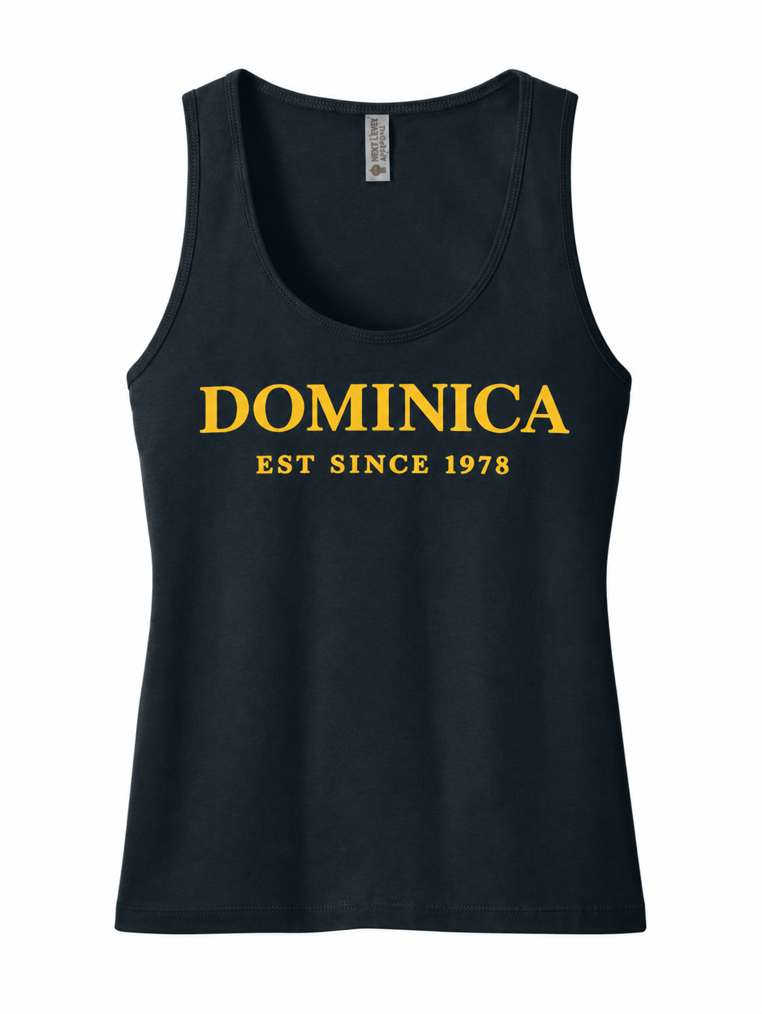 Dominica EST Since 1978 Tank Top — Women's Cotton Island Pride Top