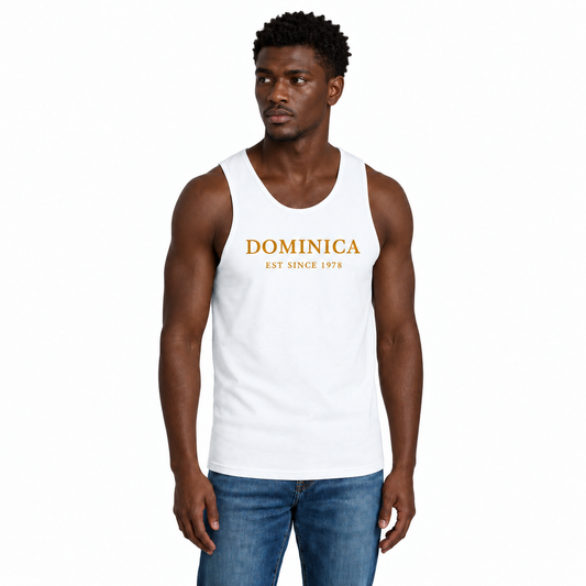 Dominica EST. 1978 Cotton Muscle Tank — Island Pride Tank Top