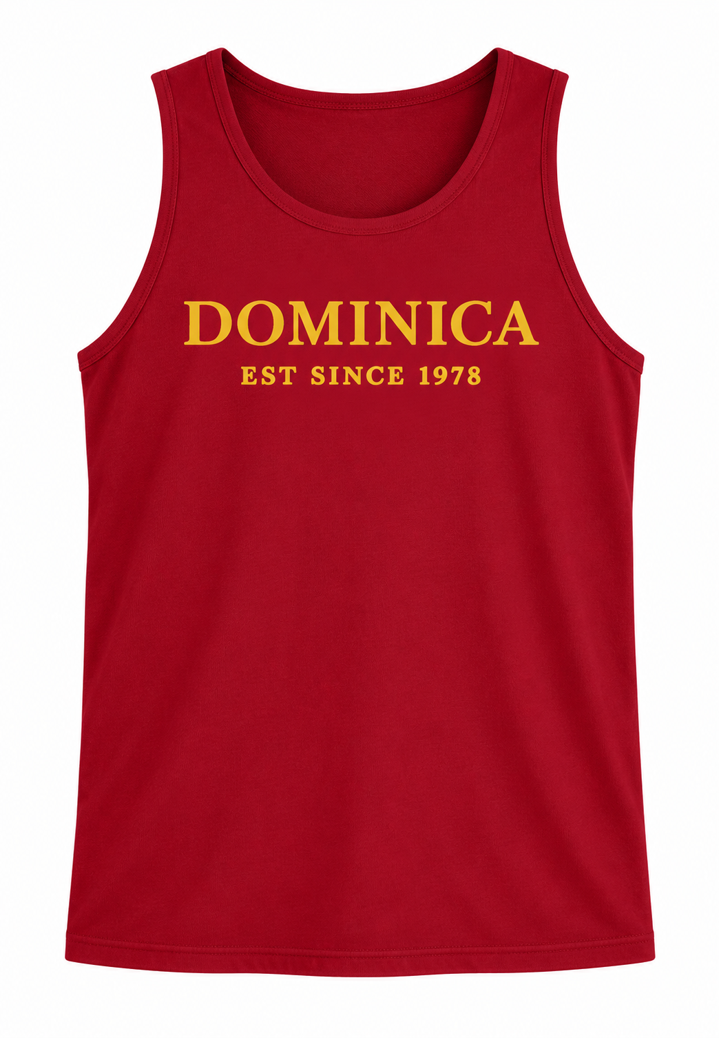 Dominica EST. 1978 Cotton Muscle Tank — Island Pride Tank Top