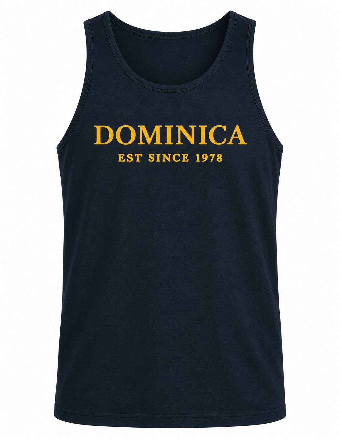 Dominica EST. 1978 Cotton Muscle Tank — Island Pride Tank Top