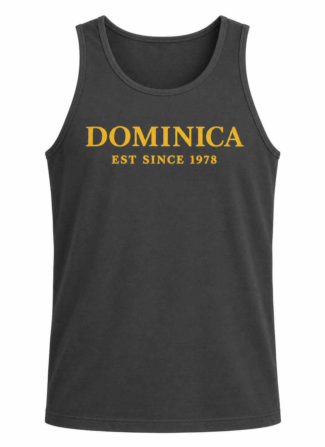 Dominica EST. 1978 Cotton Muscle Tank — Island Pride Tank Top