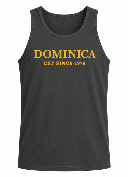 Dominica EST. 1978 Cotton Muscle Tank — Island Pride Tank Top
